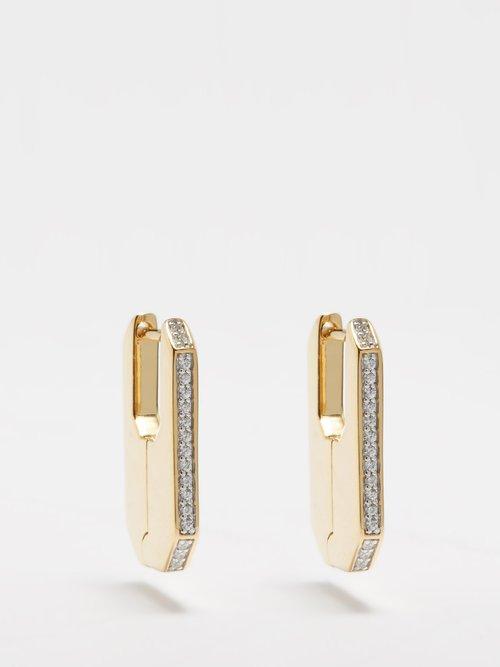 Otiumberg - Hex Crystal & 14kt Gold-vermeil Hoop Earrings - Womens - Gold Multi