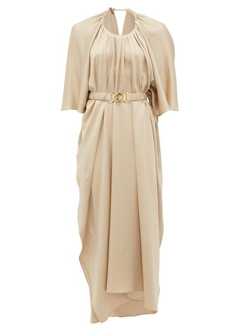 Matchesfashion.com Dodo Bar Or - Jullie Belted Crepe Dress - Womens - Beige