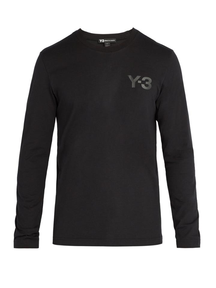 Y-3 Logo-print Long-sleeved Cotton T-shirt