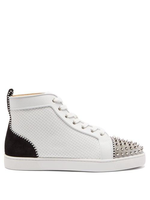 Matchesfashion.com Christian Louboutin - Lou Spike Embellished High Top Trainers - Mens - Multi