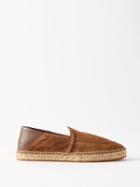 Brioni - Suede And Leather Espadrilles - Mens - Brown