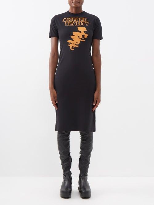 Raf Simons - Altered-reality Cotton-jersey T-shirt - Womens - Black