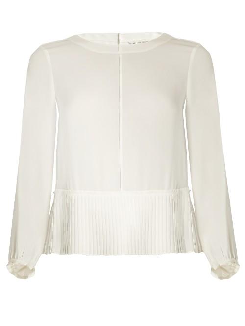 Rebecca Taylor Pleated-hem Silk-georgette Blouse