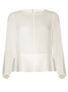 Rebecca Taylor Pleated-hem Silk-georgette Blouse