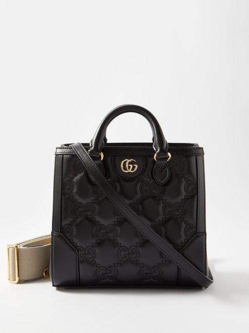 Gucci - Mini Gg-matelass Leather Tote Bag - Womens - Black