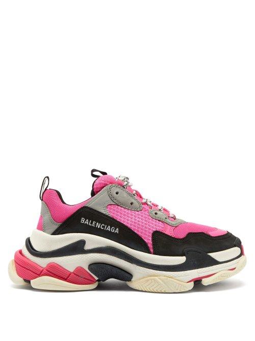 Matchesfashion.com Balenciaga - Triple S Low Top Leather Trainers - Womens - Black Pink