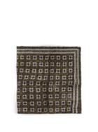 Matchesfashion.com Brunello Cucinelli - Tile-print Linen-blend Pocket Square - Mens - Green Multi