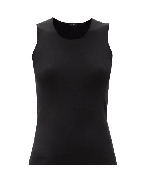 Matchesfashion.com Joseph - Scoop-neck Silk-blend Tank Top - Womens - Black
