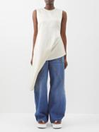Jw Anderson - Asymmetric Side-zip Draped Twill Tank Top - Womens - Beige