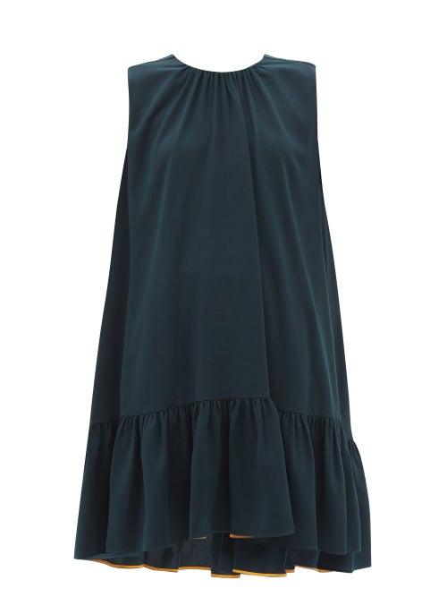 Ladies Rtw Roksanda - Fuerza Gathered Crepe Dress - Womens - Dark Green