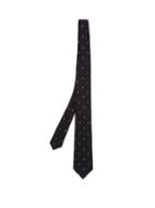 Matchesfashion.com Dunhill - Paisley Print Herringbone Linen Blend Tie - Mens - Black