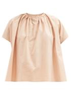 Toogood - The Poet Gathered Cotton Top - Womens - Light Pink