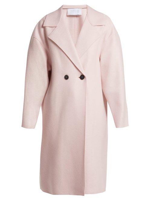 Matchesfashion.com Harris Wharf London - Dropped Shoulder Pressed Wool Coat - Womens - Light Pink