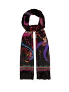 Matchesfashion.com Etro - Floral And Fairy Print Silk Scarf - Womens - Black