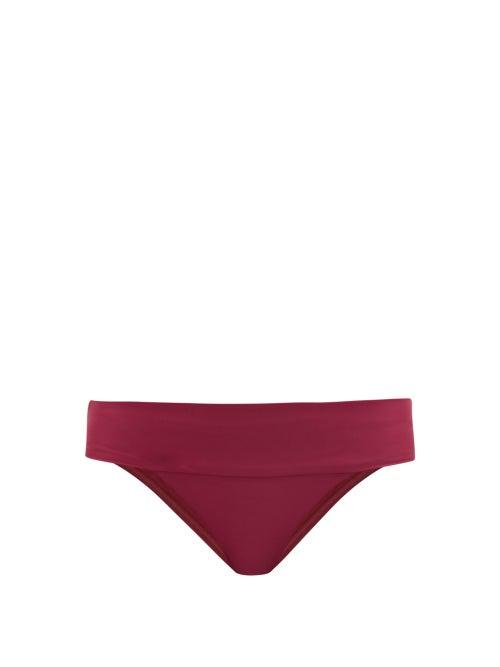 Matchesfashion.com Casa Raki - Paula Low-rise Bikini Briefs - Womens - Burgundy