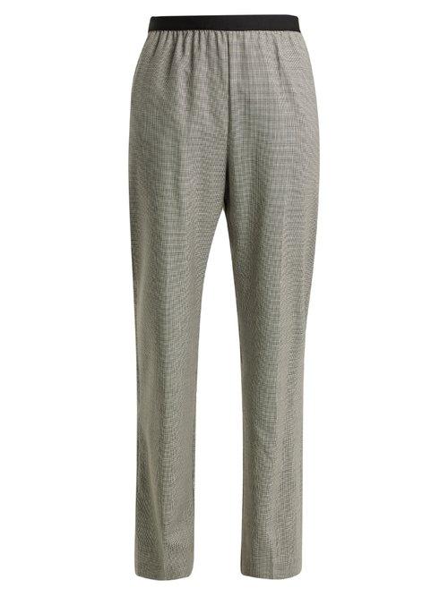 Matchesfashion.com Maison Margiela - Pied De Poule Check Wool Trousers - Womens - Grey