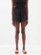 Casa Raki - Emilia Organic-linen Shorts - Womens - Black