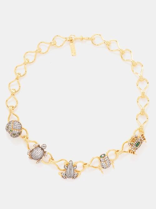 Begm Khan - Icons Artemis 24kt Gold-plated Choker - Womens - Gold Multi
