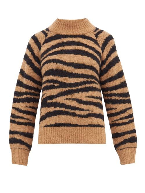 Matchesfashion.com A.p.c. - Jemima Tiger Jacquard Alpaca Blend Sweater - Womens - Brown Multi
