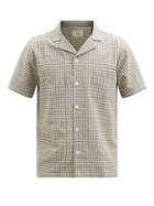 Matchesfashion.com Folk - Cuban-collar Short-sleeved Gingham Shirt - Mens - Multi