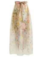 Gucci Floral-print Silk Skirt