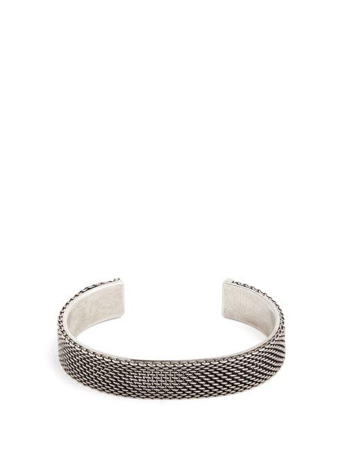 Matchesfashion.com Title Of Work - Macro Hard Sterling Silver Cuff - Mens - Silver Multi