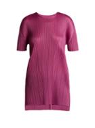 Matchesfashion.com Pleats Please Issey Miyake - Pleated Tunic Top - Womens - Pink