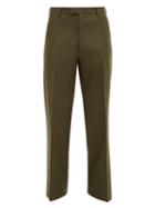 Matchesfashion.com Prada - Loden Wool Straight Leg Trousers - Mens - Green
