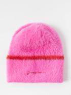 Jacquemus - Bonnet Neve Logo-embroidered Beanie Hat - Womens - Pink