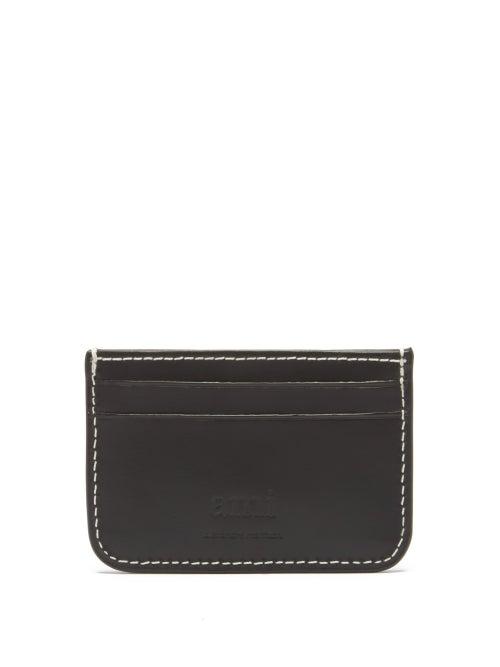Matchesfashion.com Ami - Logo-debossed Leather Cardholder - Mens - Black