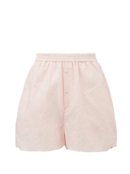 Matchesfashion.com Cecilie Bahnsen - Nivi Floral-cloqu Shorts - Womens - Pink