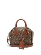 Matchesfashion.com Burberry - Cube Small Tb Monogram Leather Bowling Bag - Womens - Brown Multi