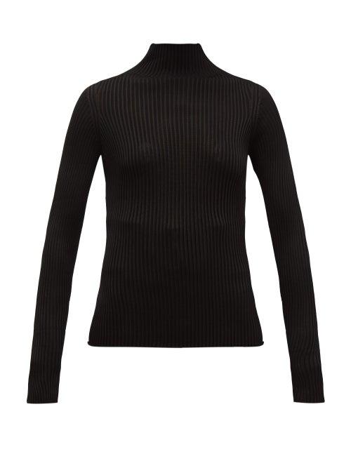 Matchesfashion.com Versace - High Neck Ribbed Sweater - Womens - Black