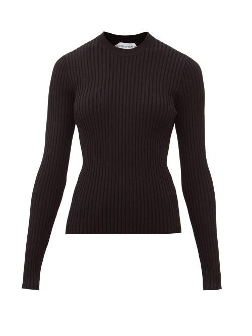 Matchesfashion.com Bottega Veneta - Round-neck Ribbed Sweater - Womens - Black