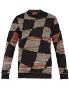 Matchesfashion.com Missoni - Checked Space Dyed Knitted Sweater - Mens - Black Multi
