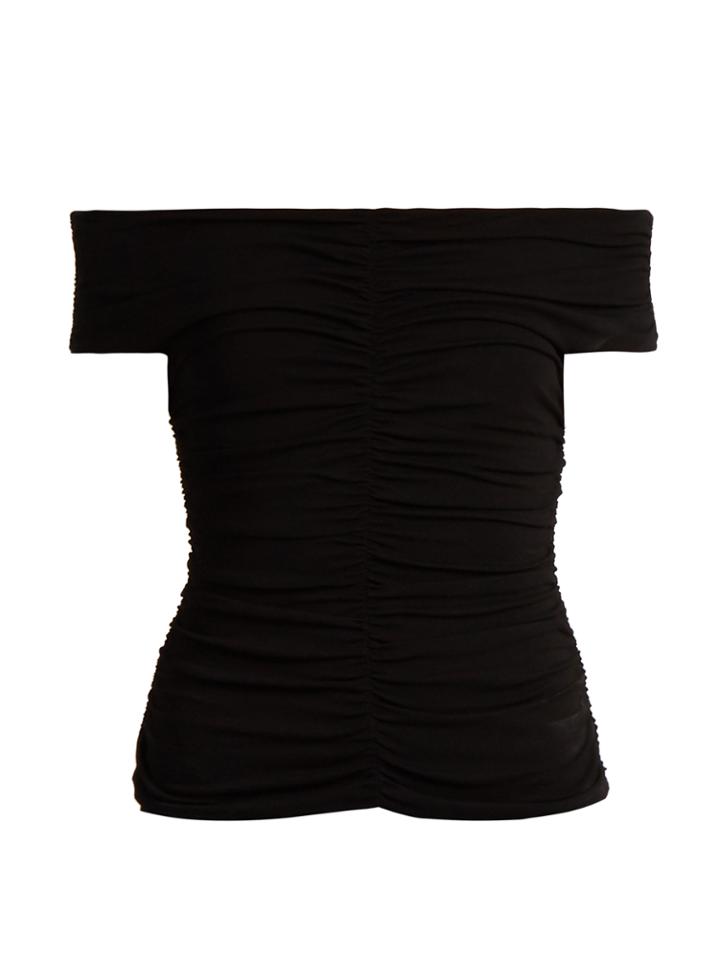The Row Ellas Off-the-shoulder Stretch-crepe Top