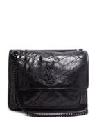 Matchesfashion.com Saint Laurent - Niki Medium Creased-leather Shoulder Bag - Womens - Black