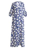 Rebecca De Ravenel Athena Polka-dot Print Crepe De Chine Dress