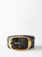 Tom Ford - Oval-buckle Woven-leather Belt - Mens - Black