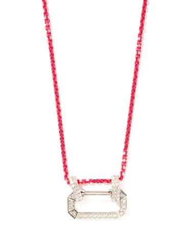 Matchesfashion.com Era - Lucy Diamond & 18kt White-gold Necklace - Womens - Pink
