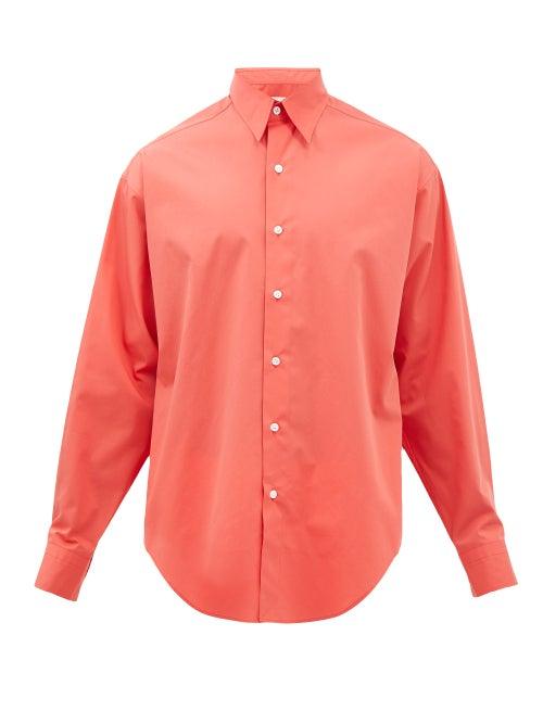 Umit Benan B+ - Cotton-blend Poplin Shirt - Mens - Red