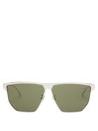 Matchesfashion.com Bottega Veneta - Flat-top Aviator Metal Sunglasses - Mens - Silver