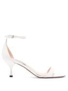Matchesfashion.com Prada - Patent Leather Kitten Heel Sandals - Womens - White