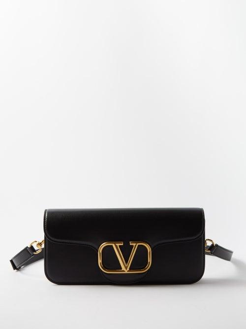 Valentino Garavani - Loc V-logo Leather Shoulder Bag - Mens - Black