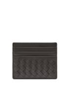 Matchesfashion.com Bottega Veneta - Intrecciato Leather Cardholder - Mens - Grey