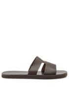 Matchesfashion.com Ancient Greek Sandals - Apteros Leather Slides - Mens - Black Brown