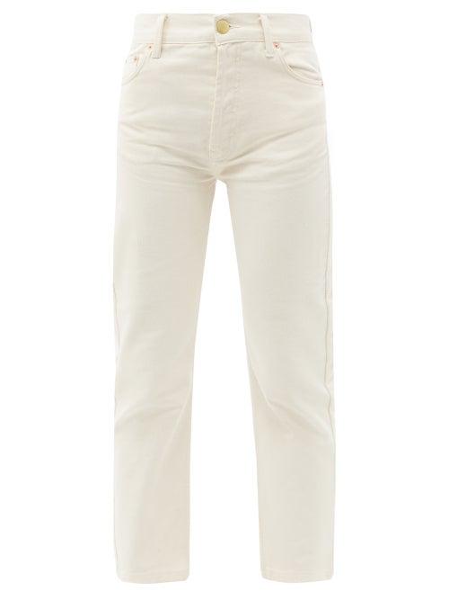 Matchesfashion.com Raey - Crop Straight-leg Jeans - Womens - Ivory