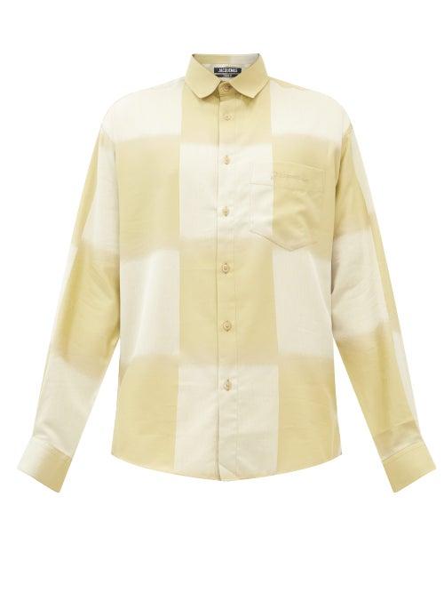 Matchesfashion.com Jacquemus - Logo-embroidered Faded-check Cotton Shirt - Mens - Green