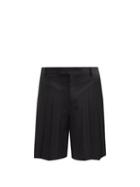 Matchesfashion.com Valentino - Pleated Bermuda Twill Shorts - Mens - Black
