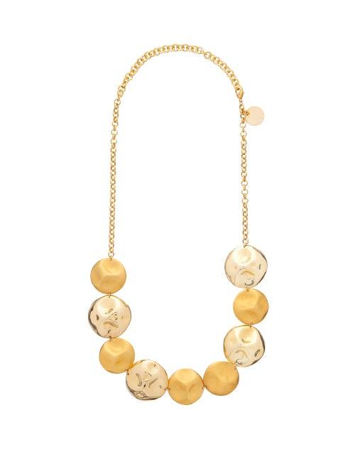 Matchesfashion.com Vanda Jacintho - Hammered Gold-plated Disc Necklace - Womens - Gold